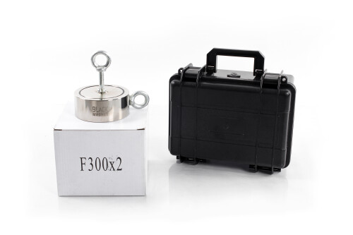 Dvipusis paieškos magnetas 2x300 kg Black Magnet F300X2  with case BOX400