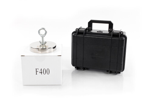 Поисковый магнит 400 кг Black Magnet F400 с чемоданами BOX400